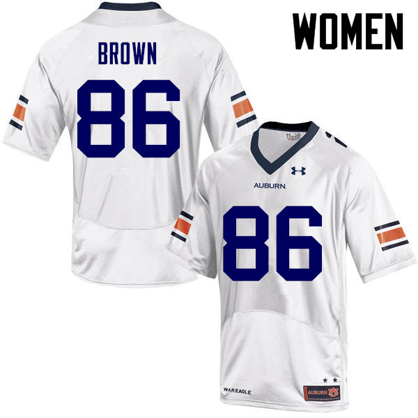 Women Auburn Tigers #86 Tucker Brown College Football Jerseys-White